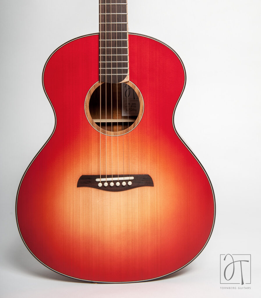 Red top bespoke custom acoustic guitar